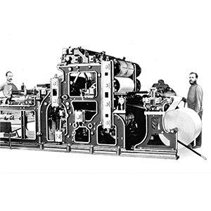 altes Bild Augsburger Rotationsmaschine