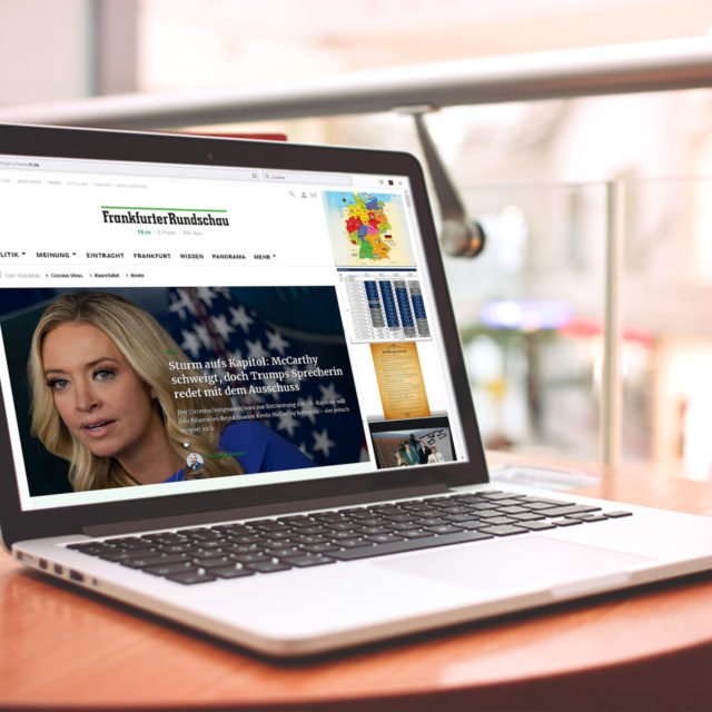 Foto: Laptop, der die Website der Frankfurter Rundschau zeigt