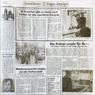 Foto: Historische Titelseite des Frankfurter Tages-Anzeigers