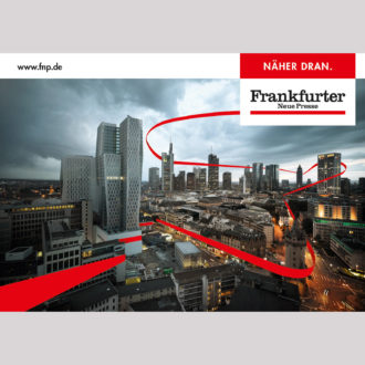 Links ist das Frankfurt-Motiv der Imagekampagne abgebildet.