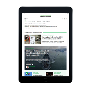 Foto: iPad, das die Website der Frankfurter Rundschau zeigt
