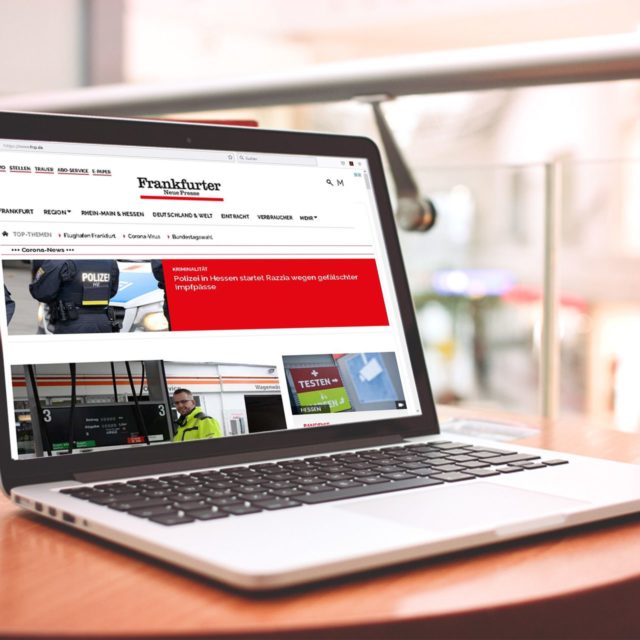 Foto: Laptop, auf dem die FNP-Website zu sehen ist