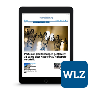 Foto: iPad mit Ausschnitt der Website der Waldeckischen Landeszeitung