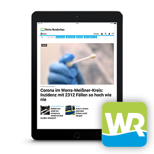 Foto: iPad mit Ausschnitt der Website der Werra-Rundschau