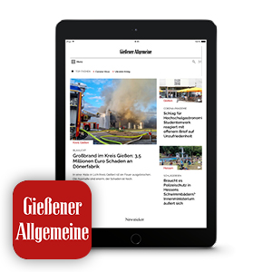 Foto: iPad mit Ausschnitt der GA-Website