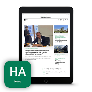 Foto: iPad mit Ausschnitt der Website des Hanauer Anzeigers