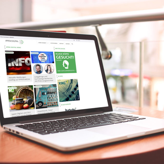 Foto: Laptop mit Ausschnitt des Netzwerkes Ippen-Digital
