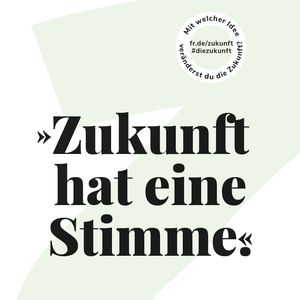 Leitmotiv von der Jubiläumskampagne "Zukunft hat eine Stimme"