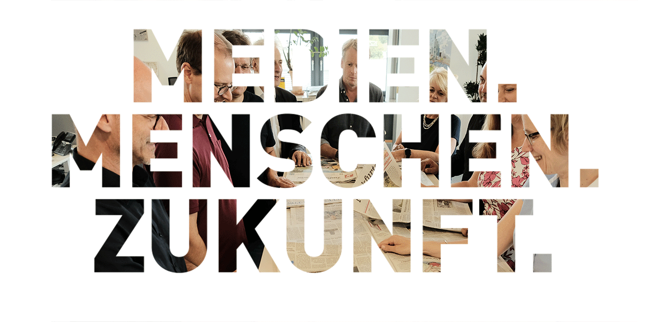Schriftzug Menschen. Medien. Zukunft.