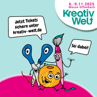 Maskottchen der Kreativ Welt Messe