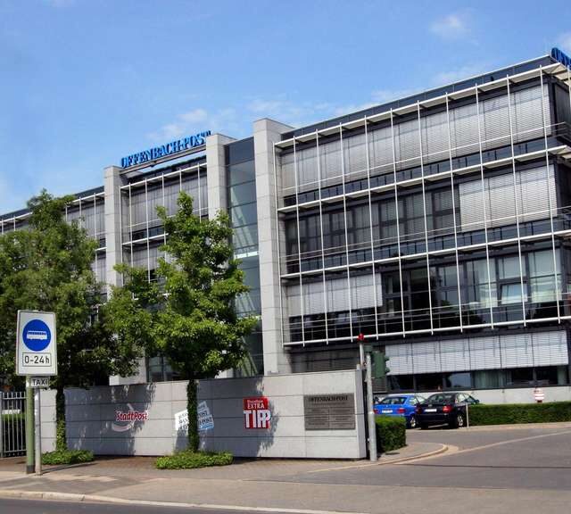 Verlagshaus und Druckzentrum der Mediengruppe Offenbach-Post an der Waldstraße in Offenbach.© op-online.de
